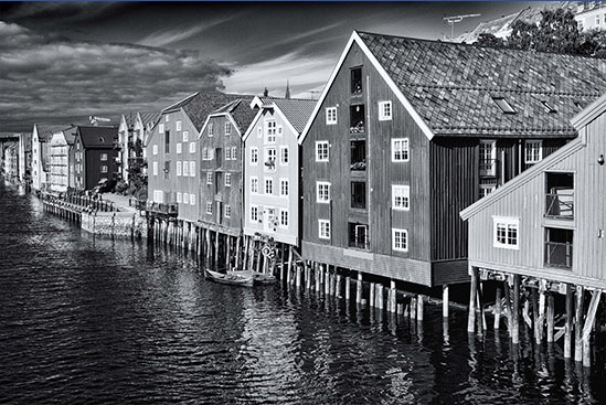 Die Stadtansicht von Trondheim, Norwegen Die Stadtansicht von Trondheim, Norwegen